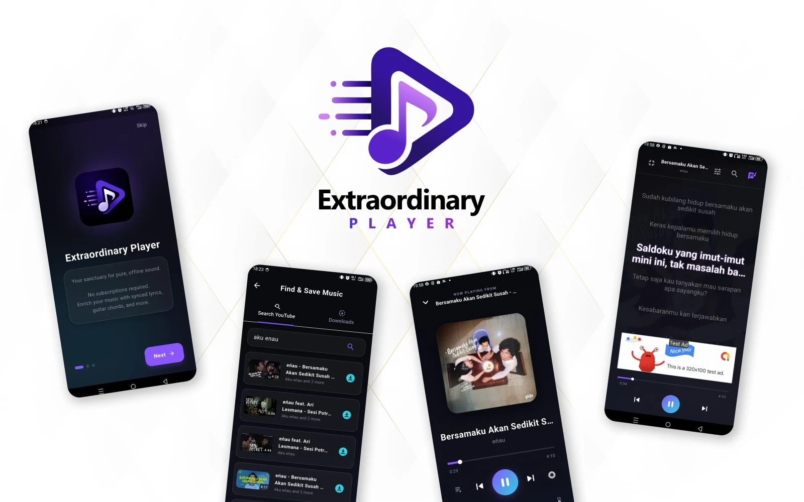Extraordinary Player – Pemutar Musik Offline dengan Lirik Sinkron & Chord Gitar